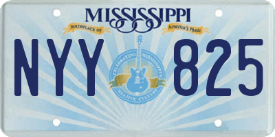 MS license plate NYY825