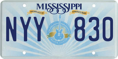 MS license plate NYY830