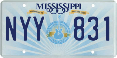 MS license plate NYY831