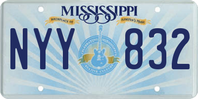 MS license plate NYY832