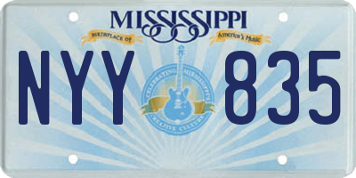 MS license plate NYY835