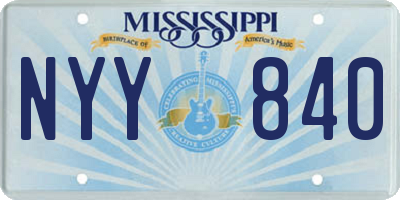 MS license plate NYY840