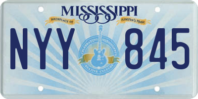 MS license plate NYY845