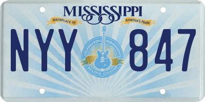 MS license plate NYY847