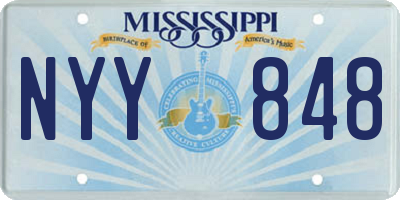 MS license plate NYY848