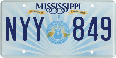 MS license plate NYY849