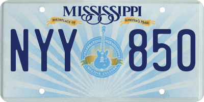 MS license plate NYY850