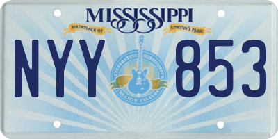 MS license plate NYY853