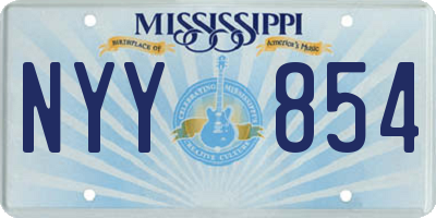 MS license plate NYY854