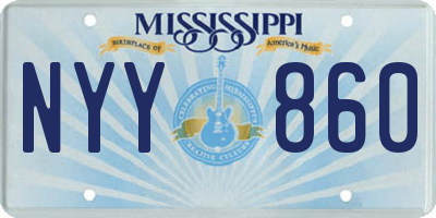 MS license plate NYY860