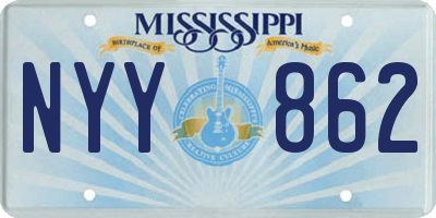 MS license plate NYY862