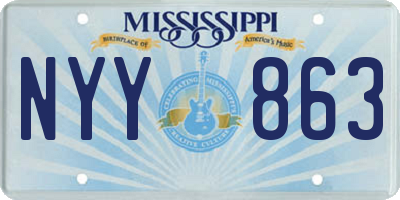 MS license plate NYY863