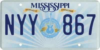 MS license plate NYY867