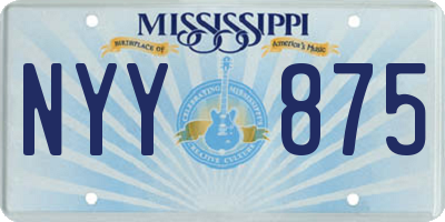 MS license plate NYY875