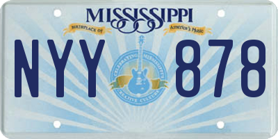 MS license plate NYY878