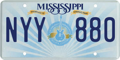 MS license plate NYY880