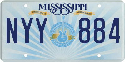 MS license plate NYY884