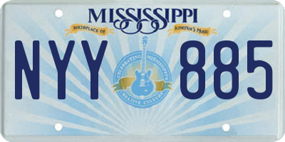 MS license plate NYY885