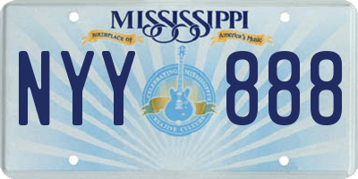 MS license plate NYY888