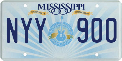 MS license plate NYY900