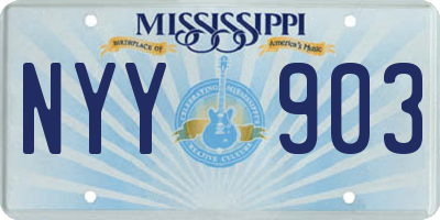 MS license plate NYY903