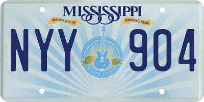 MS license plate NYY904