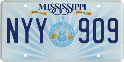 MS license plate NYY909