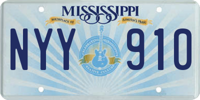 MS license plate NYY910