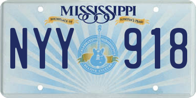 MS license plate NYY918