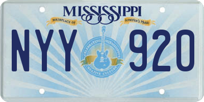 MS license plate NYY920