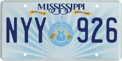 MS license plate NYY926
