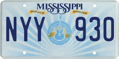 MS license plate NYY930