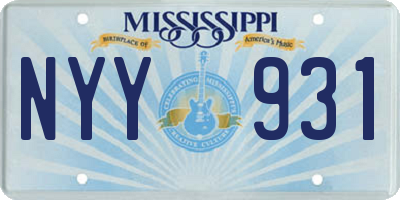 MS license plate NYY931