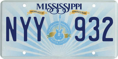 MS license plate NYY932