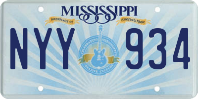 MS license plate NYY934