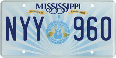MS license plate NYY960