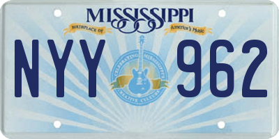 MS license plate NYY962