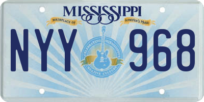MS license plate NYY968