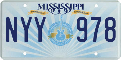 MS license plate NYY978