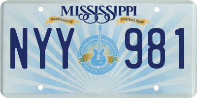 MS license plate NYY981