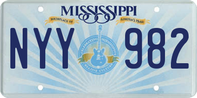 MS license plate NYY982