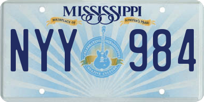 MS license plate NYY984