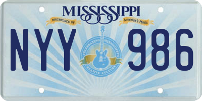 MS license plate NYY986