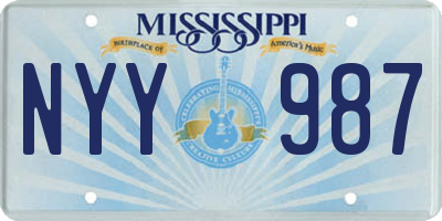 MS license plate NYY987