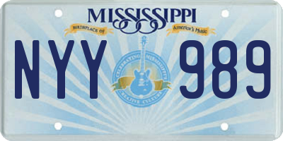 MS license plate NYY989