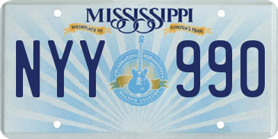 MS license plate NYY990