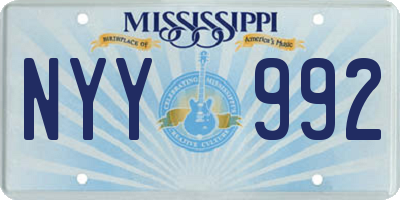 MS license plate NYY992