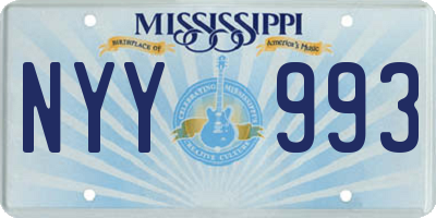 MS license plate NYY993