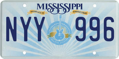 MS license plate NYY996