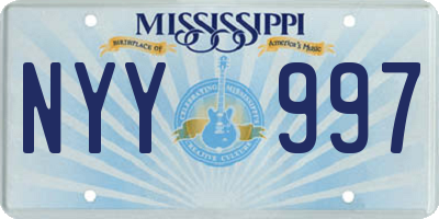 MS license plate NYY997